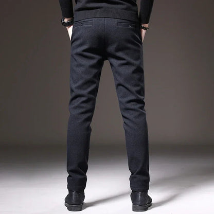 Men's Slim Fit Chinos - Drawstring Waist Zip Fly Tapered Leg