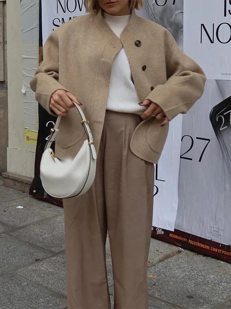 Kadira - Extra-Large Wool Blend Overcoat