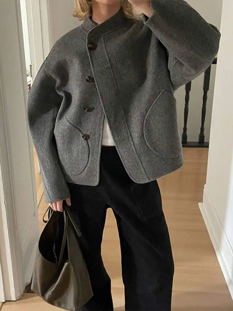 Kadira - Extra-Large Wool Blend Overcoat