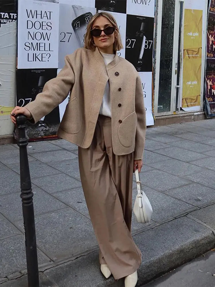 Kadira - Extra-Large Wool Blend Overcoat