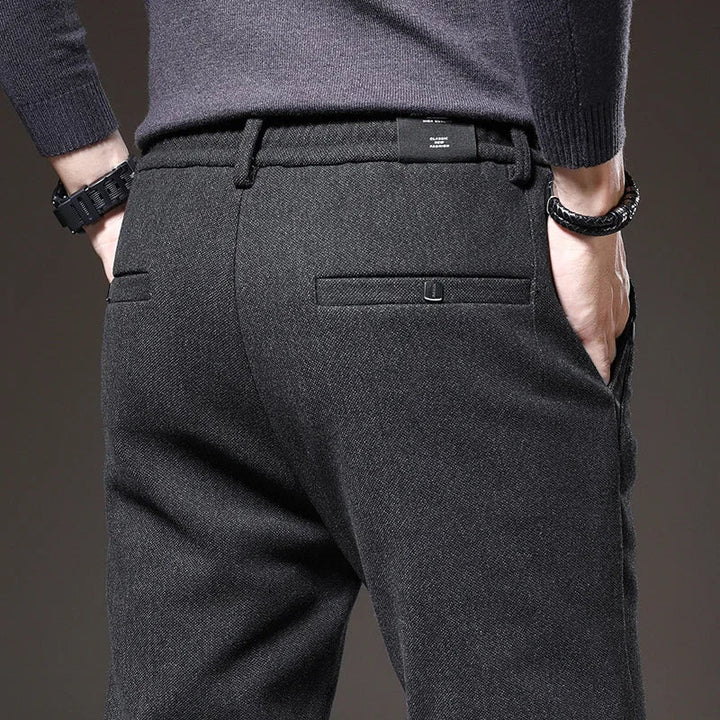 Men's Slim Fit Chinos - Drawstring Waist Zip Fly Tapered Leg