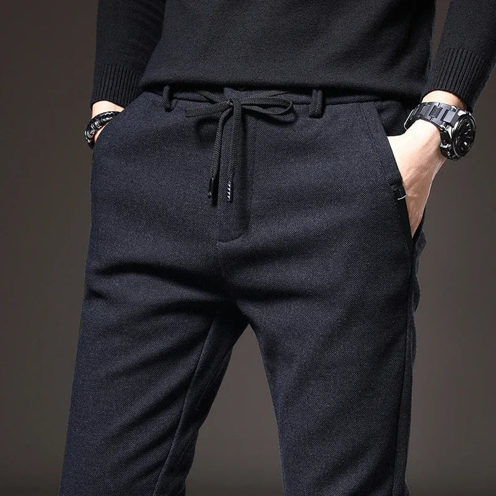 Men's Slim Fit Chinos - Drawstring Waist Zip Fly Tapered Leg