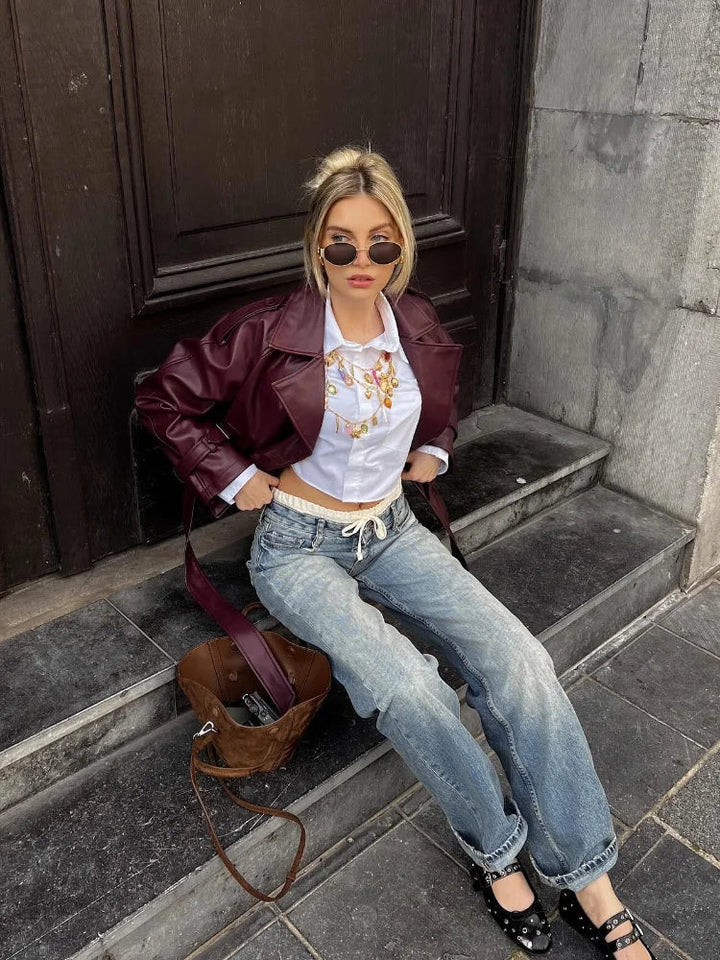 Anabella - Tailored Leather Jacket with Belt