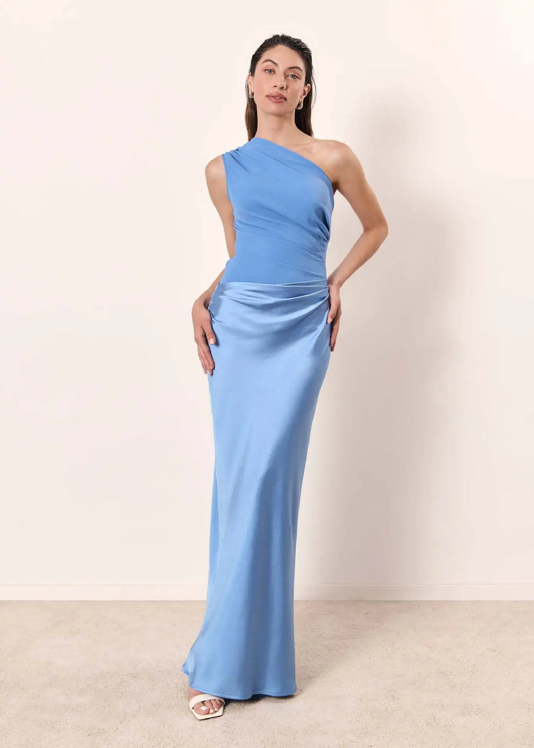 Sophia | Elegant One-Shoulder Satin Maxi Gown