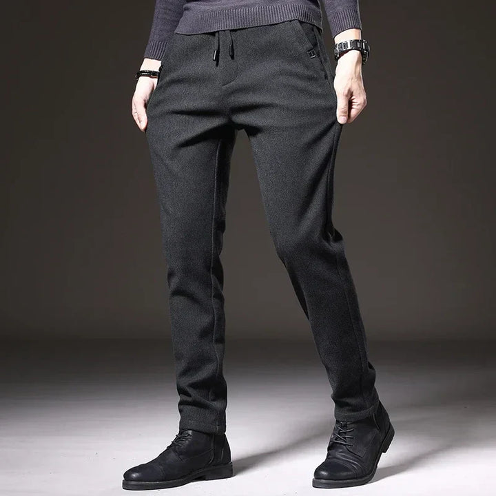 Men's Slim Fit Chinos - Drawstring Waist Zip Fly Tapered Leg