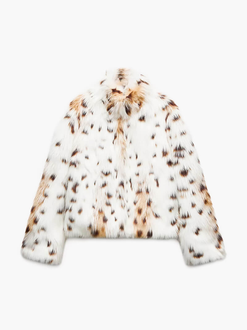 Senna - Leopard Print Faux Fur Coat