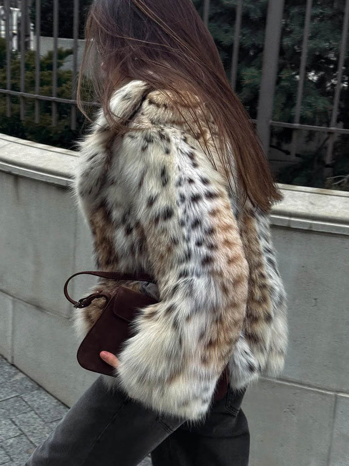 Senna - Leopard Print Faux Fur Coat