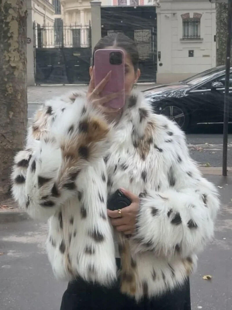 Senna - Leopard Print Faux Fur Coat