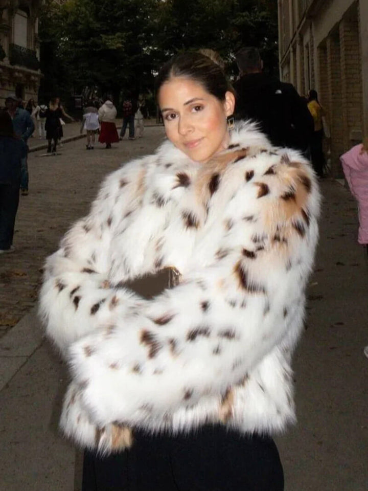 Senna - Leopard Print Faux Fur Coat