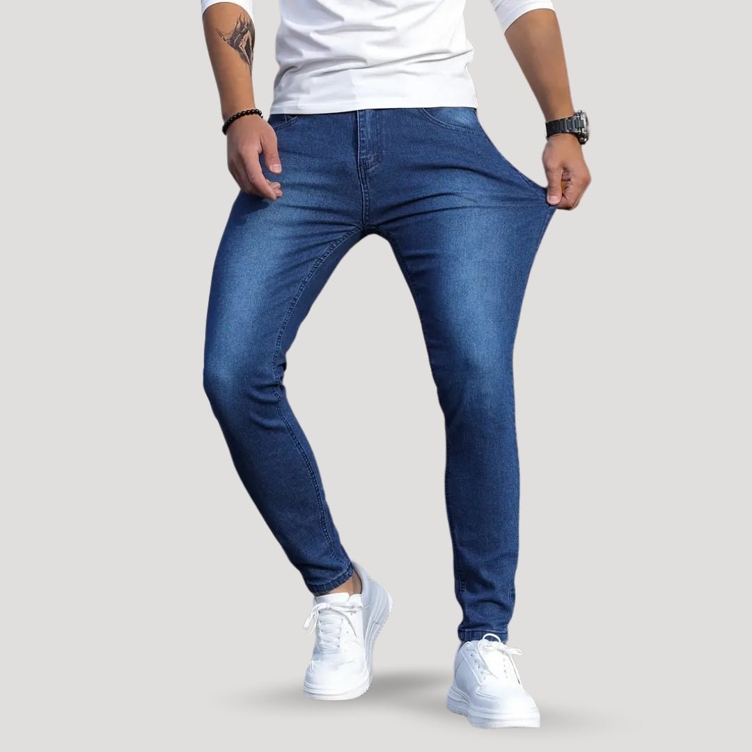 Men's Skinny Jeans - Slim Fit Tapered Leg - Five Pocket Denim