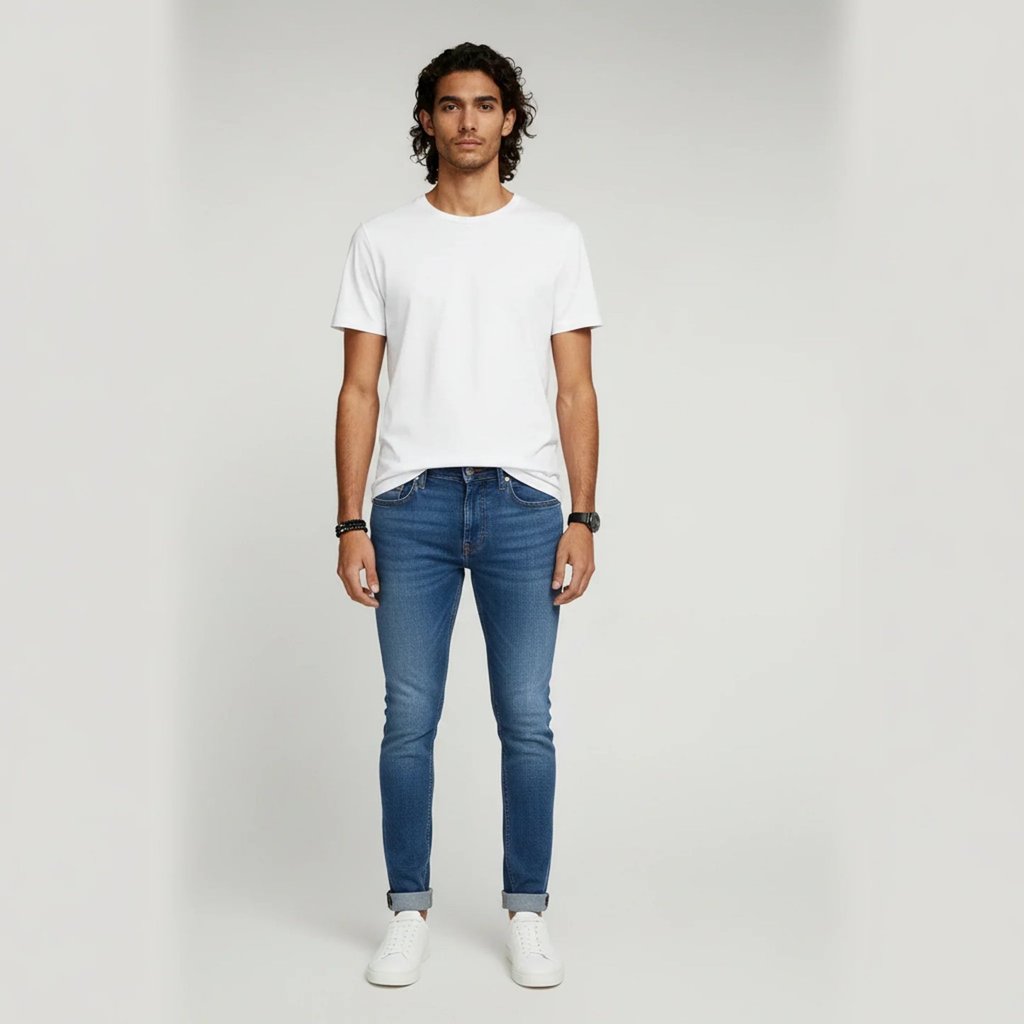 Men's Skinny Jeans - Slim Fit Tapered Leg - Five Pocket Denim