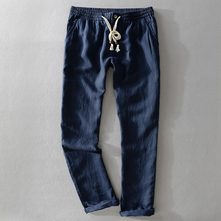 Men's Linen Pants - Elasticated Drawstring Waist