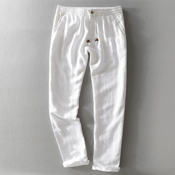 Men's Linen Pants - Elasticated Drawstring Waist
