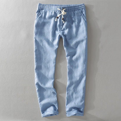 Men's Linen Pants - Elasticated Drawstring Waist