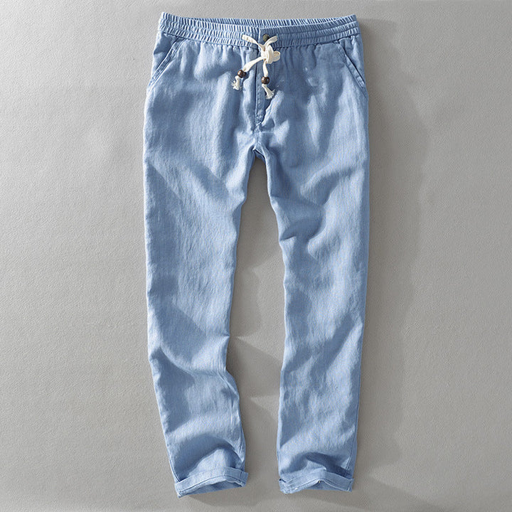Men's Linen Pants - Elasticated Drawstring Waist