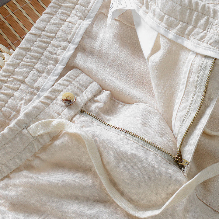Men's Linen Pants - Elasticated Drawstring Waist