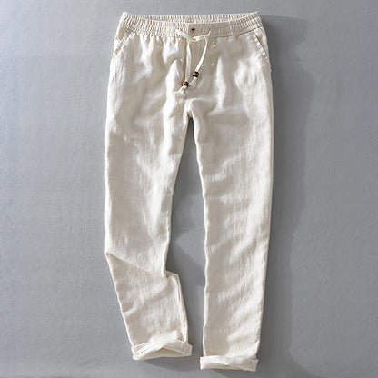 Men's Linen Pants - Elasticated Drawstring Waist