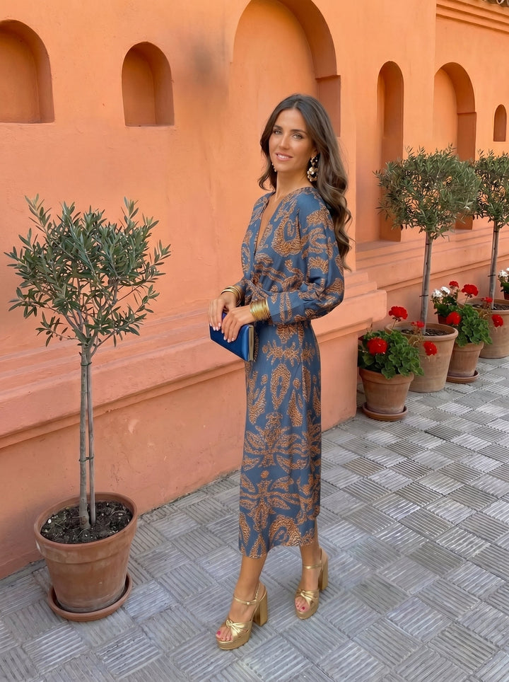 Silvia™ | Patterned Midi Dress