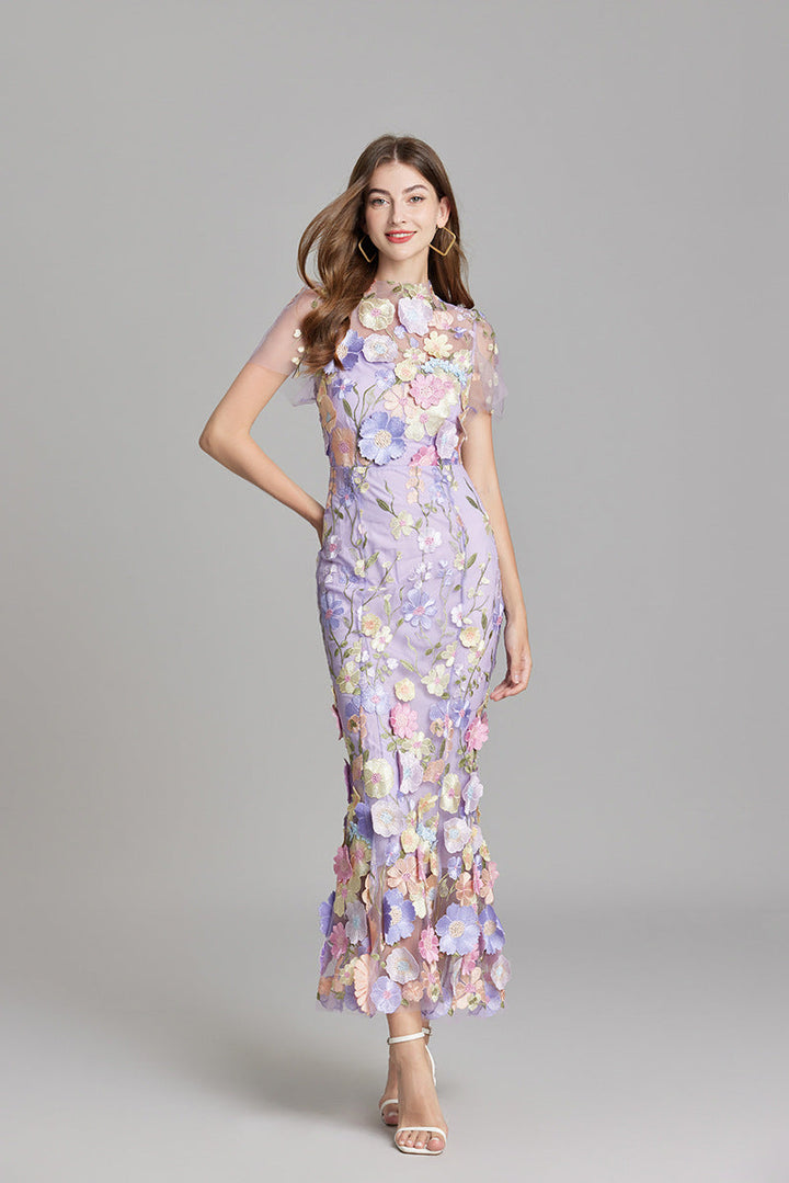 Women’s Floral Embroidered Maxi Occasion Dress