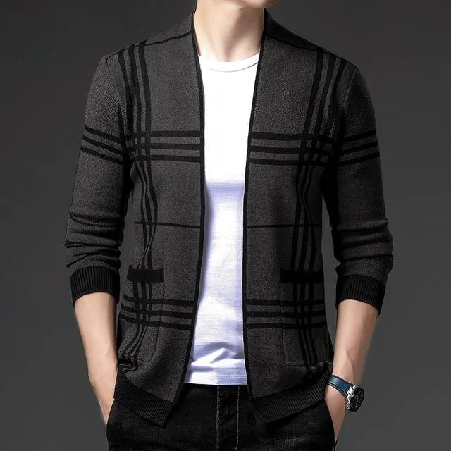 Charter Plaid Knit Cardigan