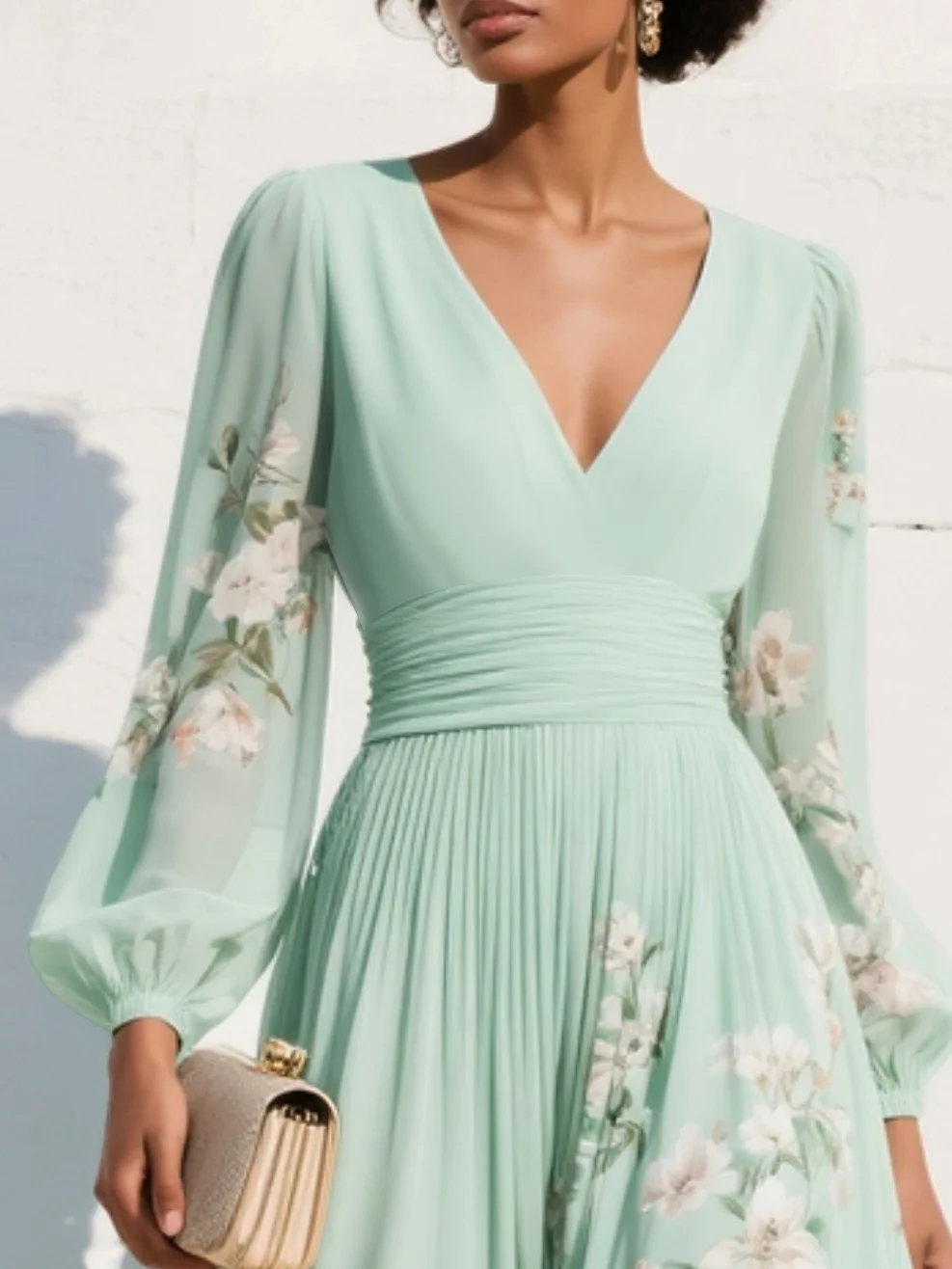 Olivia | Elegant Floral Chiffon Gown