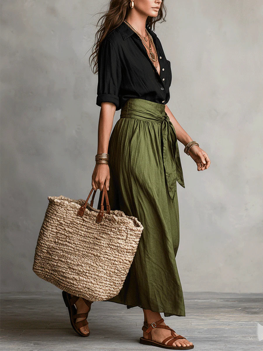 Camilla | Midi Set with Tie-Waist Detail
