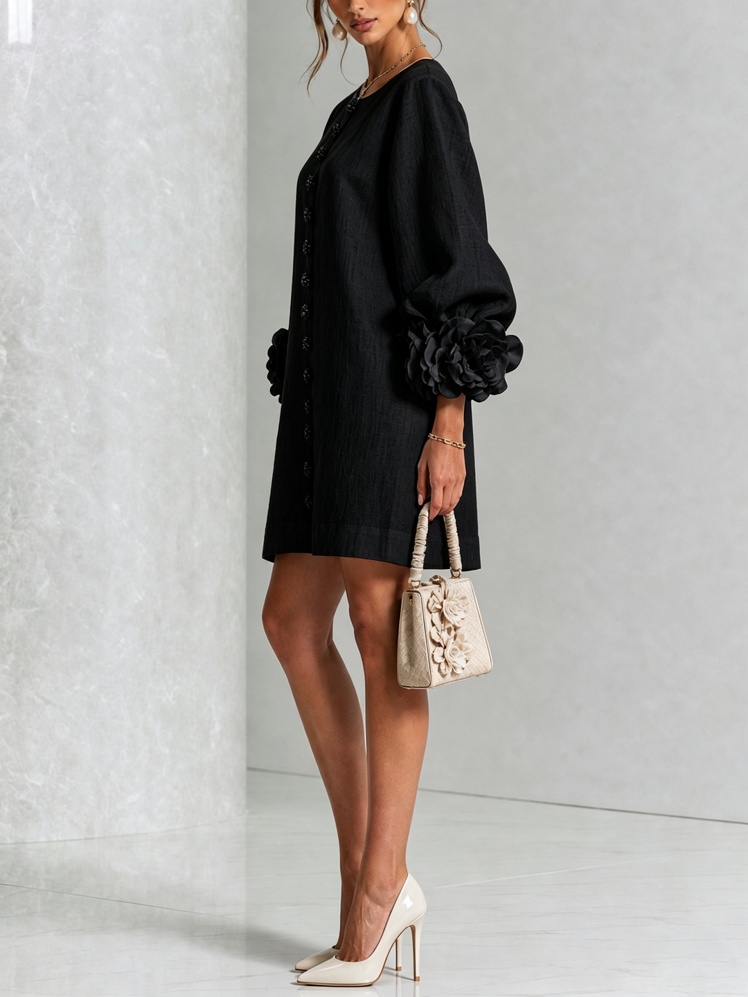 Florence™ | Floral Print Button-Up Mini Dress