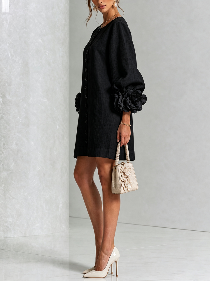 Florence™ | Floral Print Button-Up Mini Dress