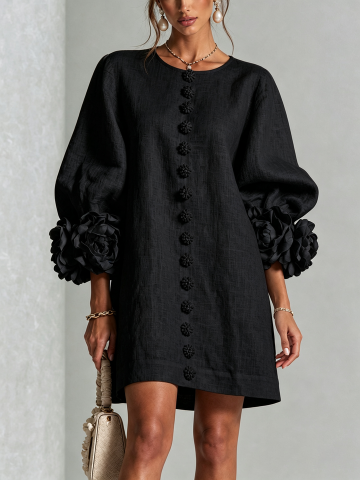 Florence™ | Floral Print Button-Up Mini Dress