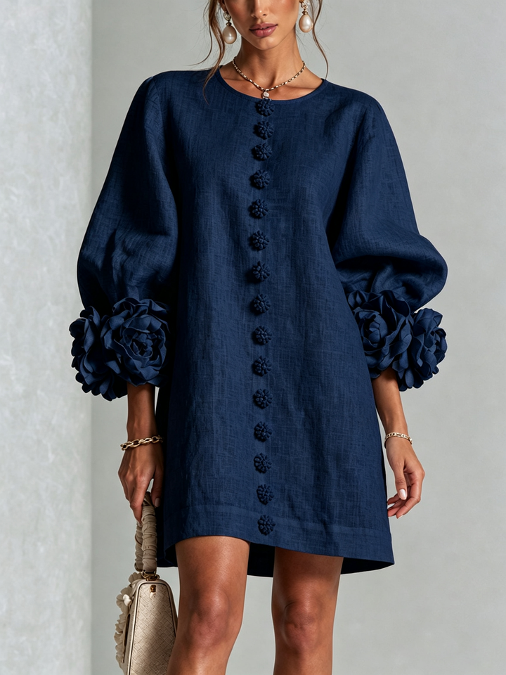 Florence™ | Floral Print Button-Up Mini Dress