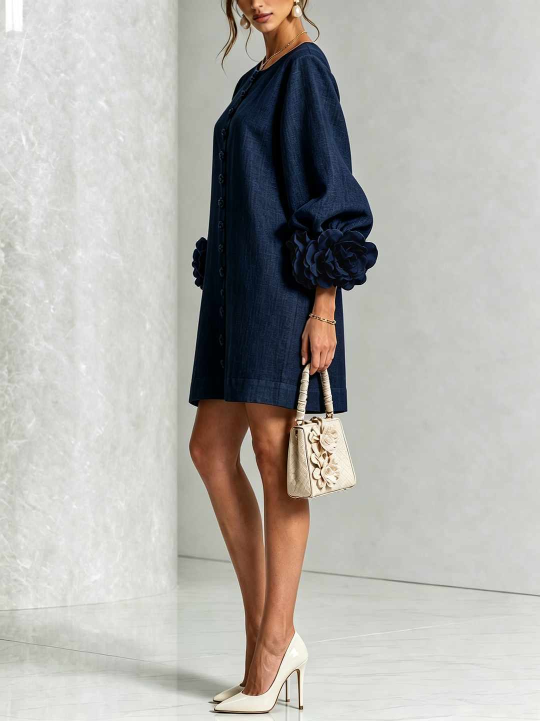 Florence™ | Floral Print Button-Up Mini Dress
