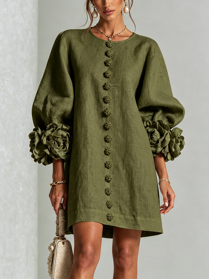 Florence™ | Floral Print Button-Up Mini Dress