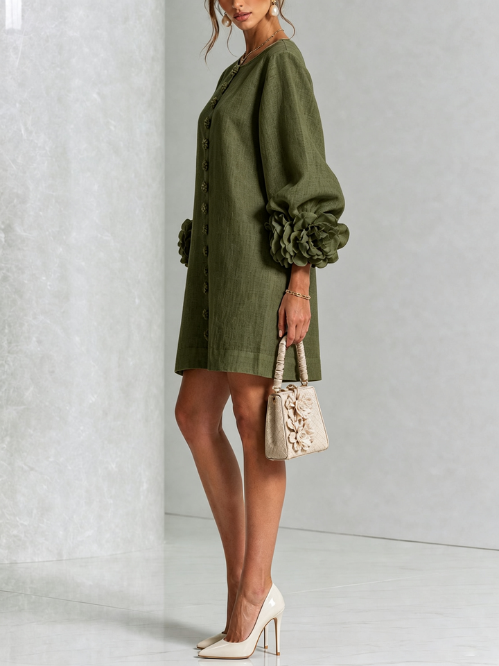 Florence™ | Floral Print Button-Up Mini Dress