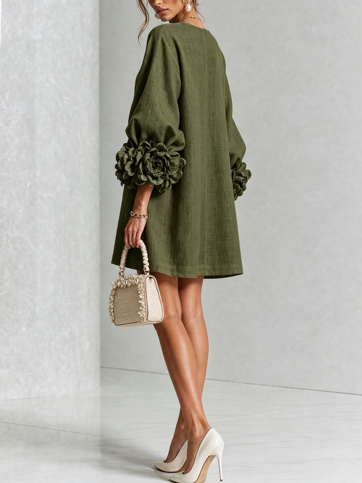 Florence™ | Floral Print Button-Up Mini Dress
