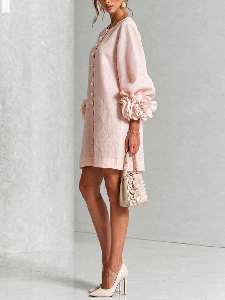 Florence™ | Floral Print Button-Up Mini Dress