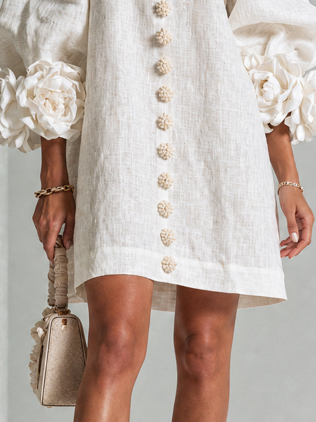 Florence™ | Floral Print Button-Up Mini Dress