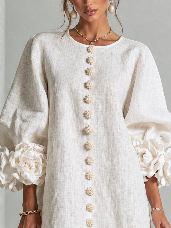 Florence™ | Floral Print Button-Up Mini Dress