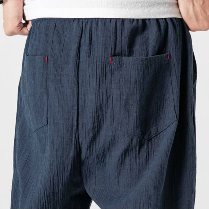 Men's Jogger Pants - Drawstring Elasticated Waist Ribbed Ankle Cuff