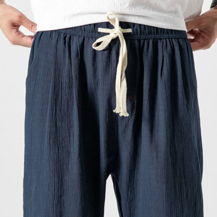 Men's Jogger Pants - Drawstring Elasticated Waist Ribbed Ankle Cuff
