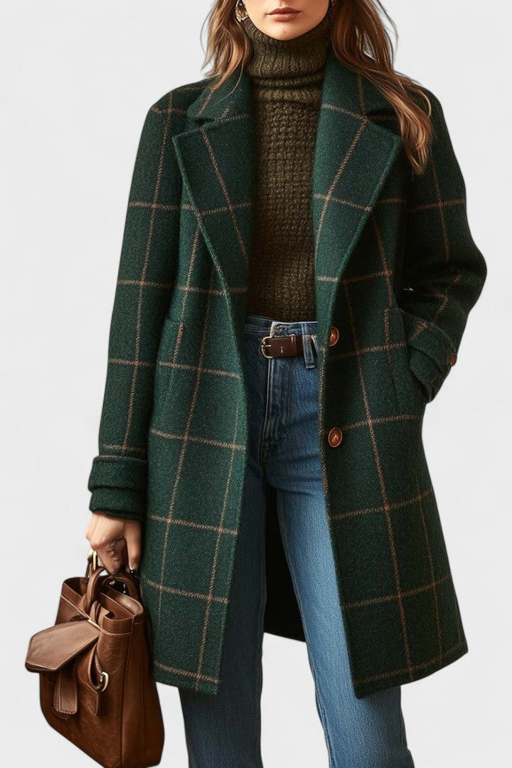 Yrsa™ | Elegant Checked Tweed Coat
