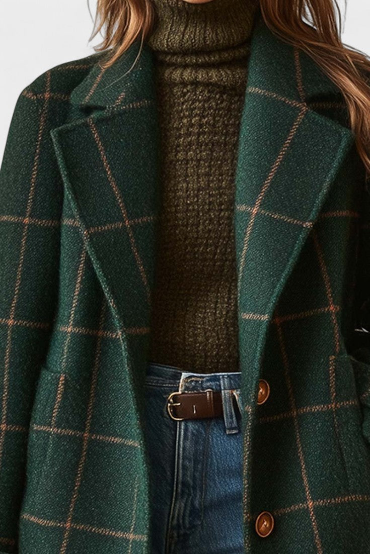 Yrsa™ | Elegant Checked Tweed Coat