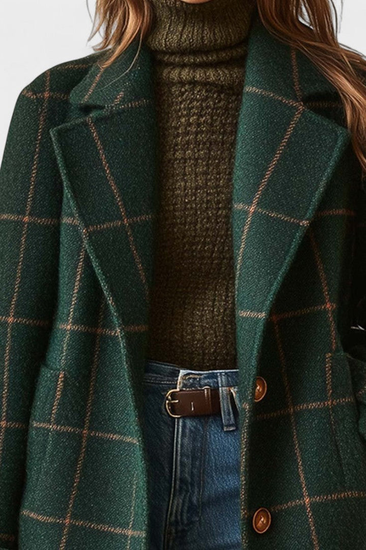 Yrsa™ | Elegant Checked Tweed Coat