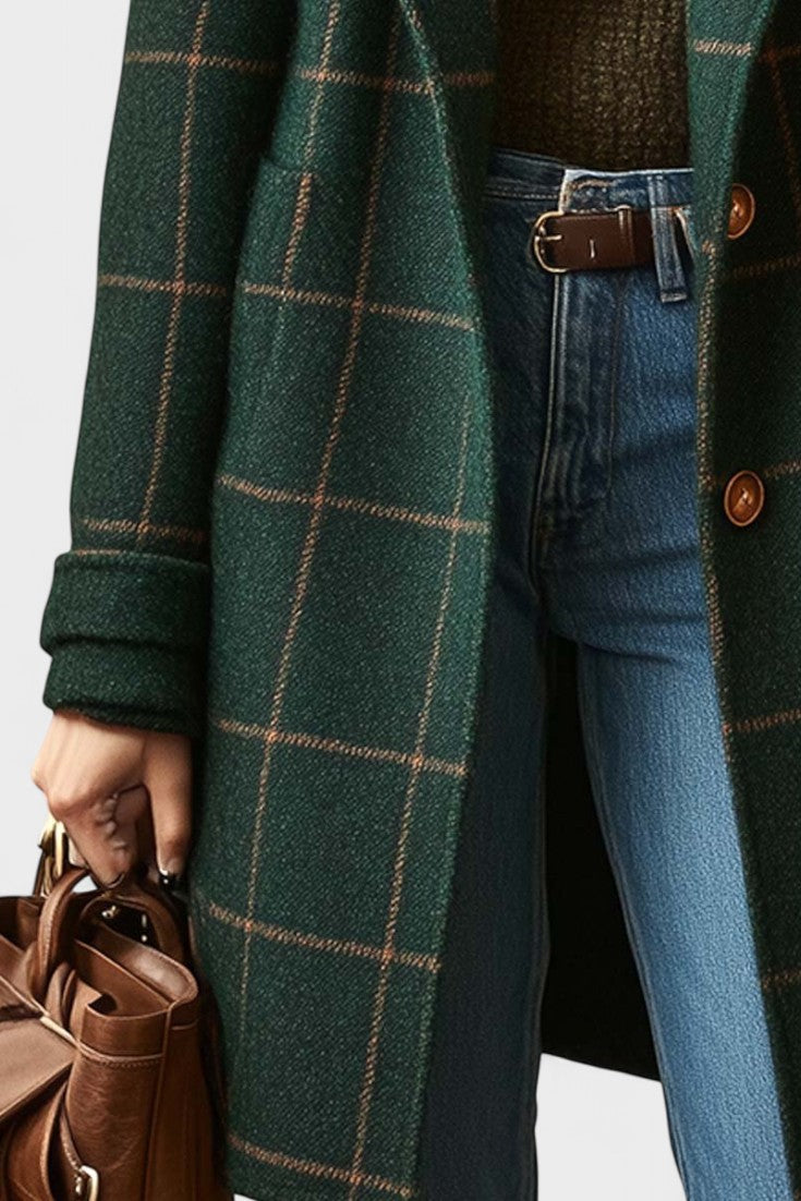 Yrsa™ | Elegant Checked Tweed Coat