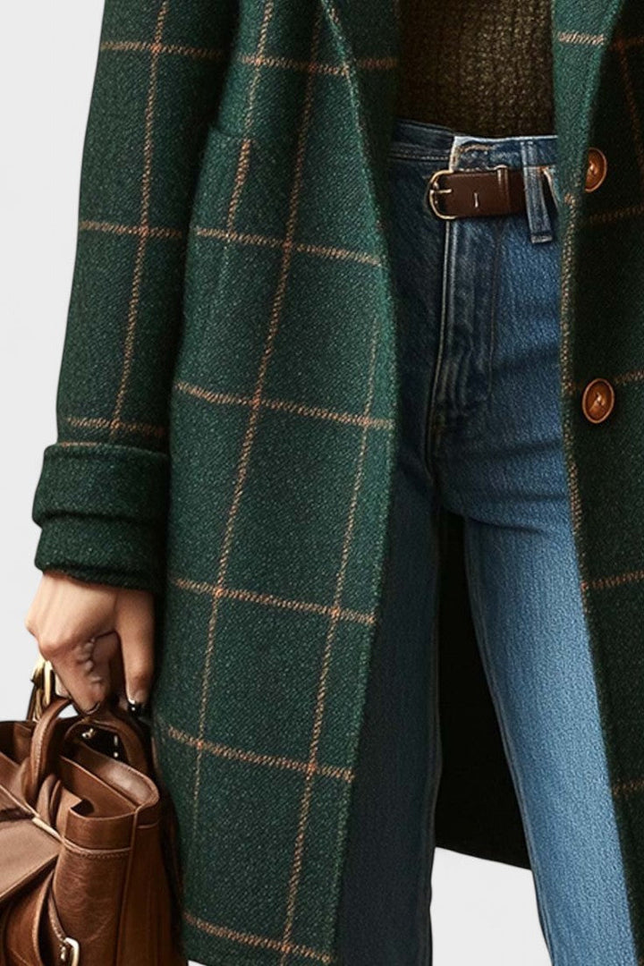 Yrsa™ | Elegant Checked Tweed Coat
