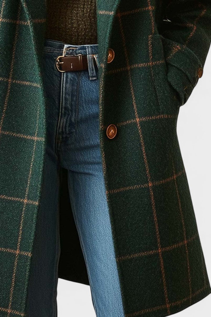 Yrsa™ | Elegant Checked Tweed Coat