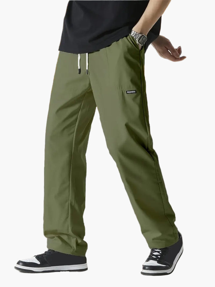 Men's Track Pants - Drawstring Waist Straight Leg Full Length