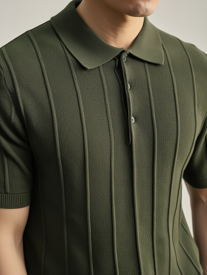 Riviera Textured Knit Polo Shirt