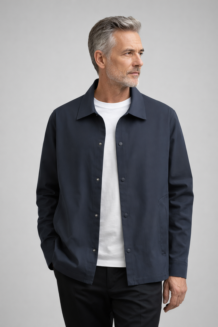 Men’s Button Front Jacket - Big Sizes – Business Casual Collared Coat