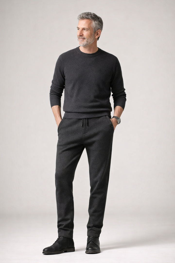 Men's Slim Fit Chinos - Drawstring Waist Zip Fly Tapered Leg