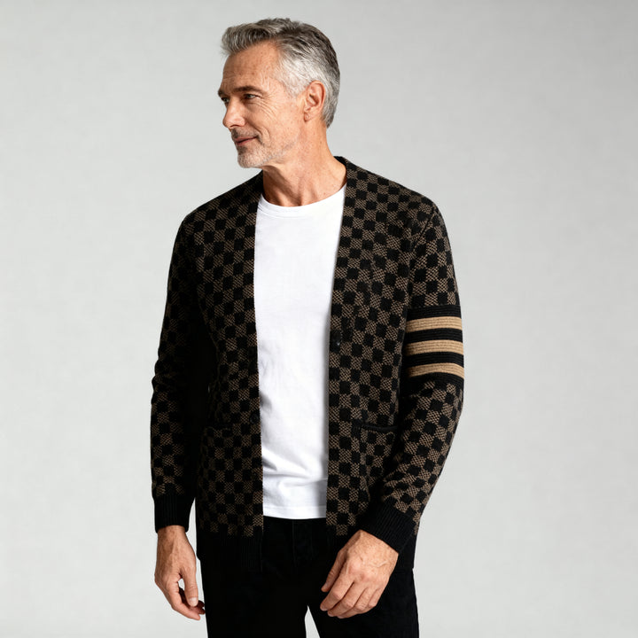 Monarch Checkered Knit Cardigan